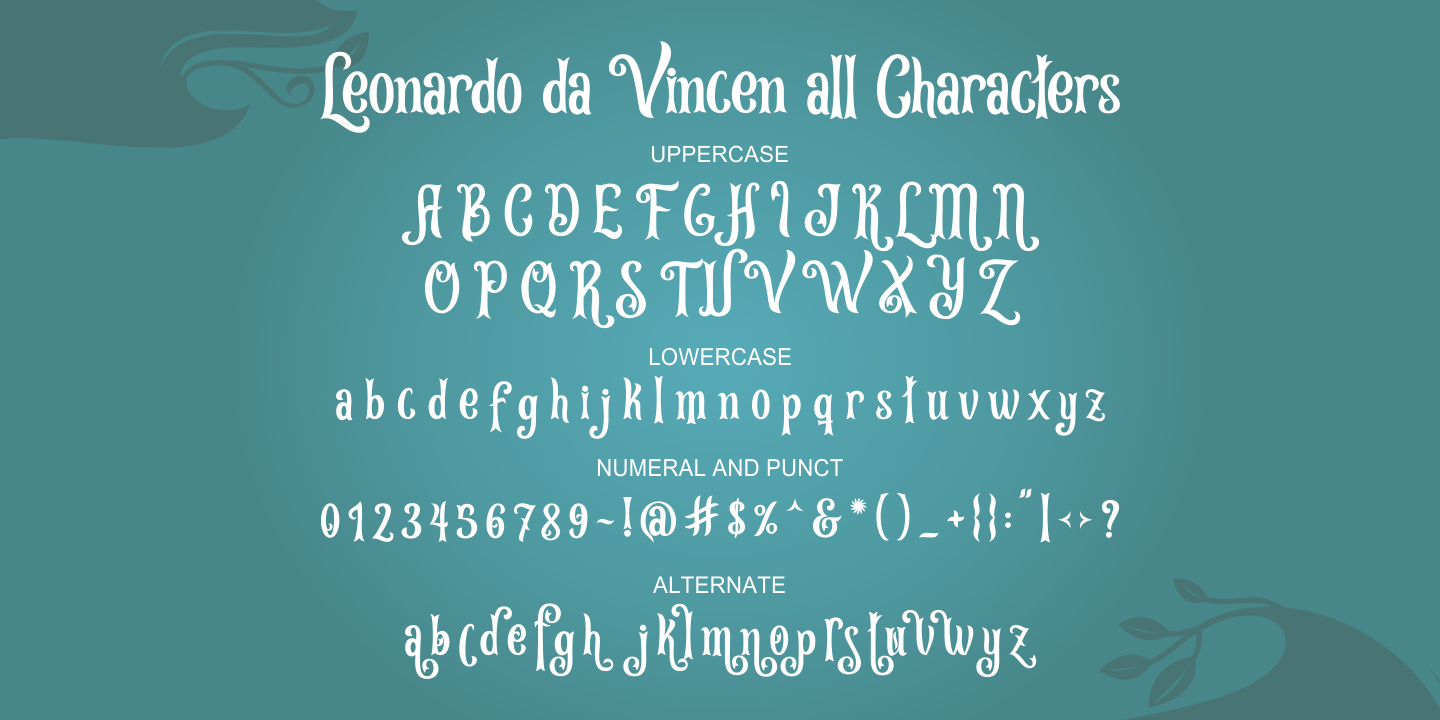 Beispiel einer Leonardo da Vincen-Schriftart #3